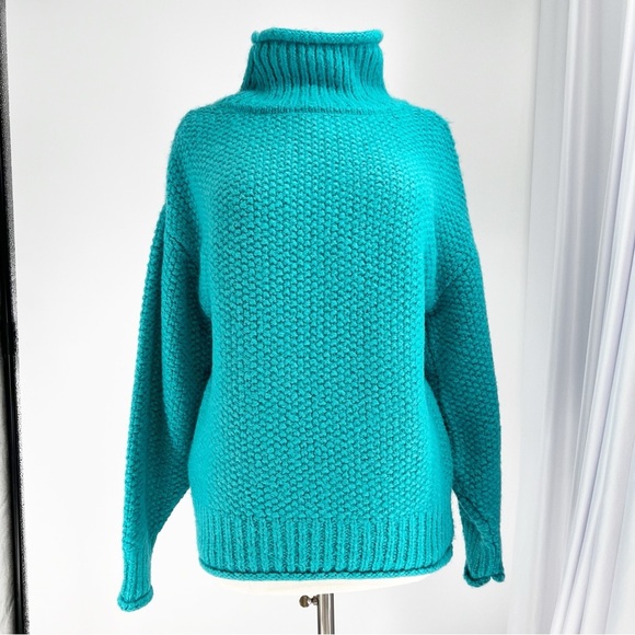 TOPSHOP Turquoise Roll Neck Sweater 8-10 - Picture 3 of 10